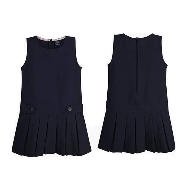 open lace back dress Pleated Peter Pan Collar Dress